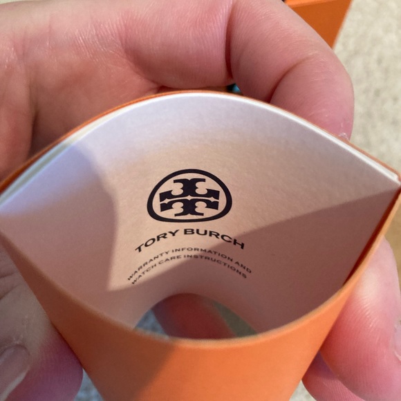 Tory Burch black square acetate watch with gold detail. - Picture 5 of 5